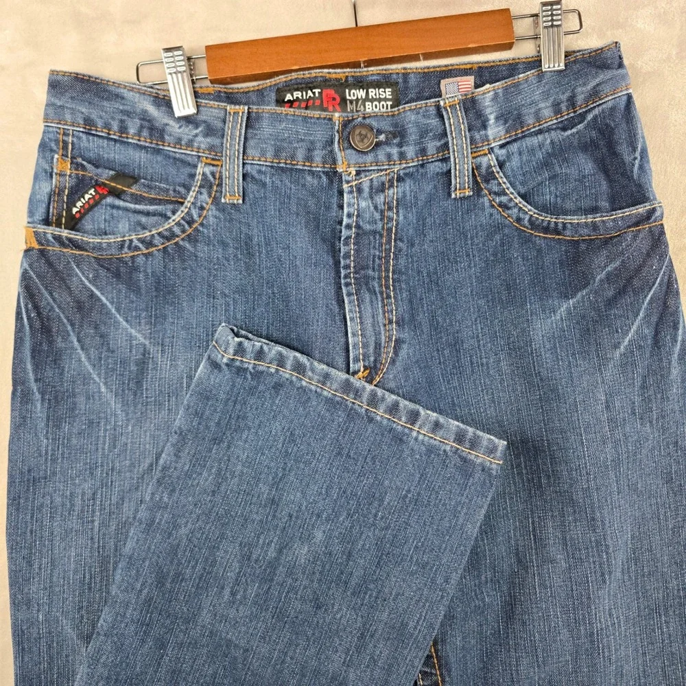Ariat M4 Bootcut Jeans Mens 33x36 Blue FR Low Rise Flame Resistant Denim